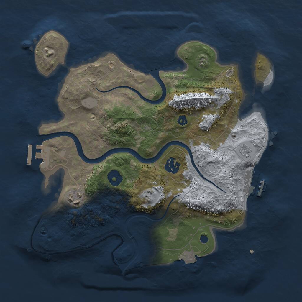 Rust Map: Procedural Map, Size: 3000, Seed: 6668, 6 Monuments