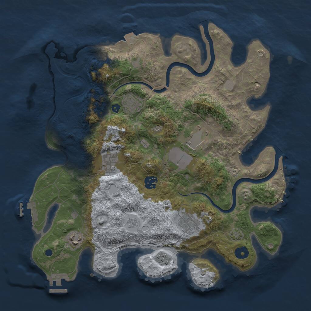 Rust Map: Procedural Map, Size: 3500, Seed: 1379, 13 Monuments