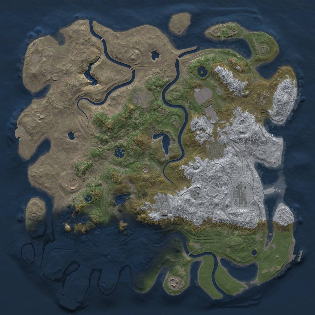 Rust Map: Procedural Map, Size: 4500, Seed: 193787492, 16 Monuments