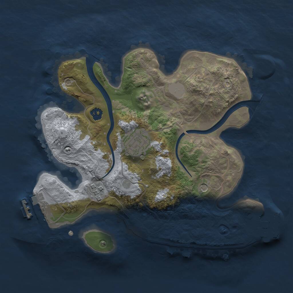 Rust Map: Procedural Map, Size: 2400, Seed: 2943089, 6 Monuments