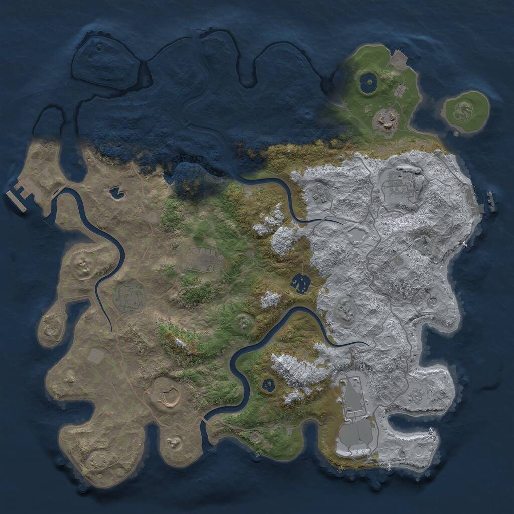 Rust Map: Procedural Map, Size: 4000, Seed: 13544, 14 Monuments