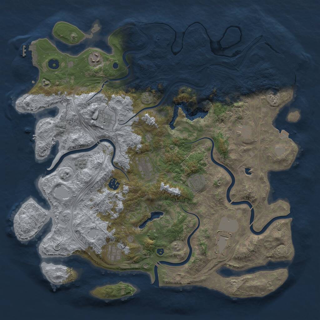 Rust Map: Procedural Map, Size: 4440, Seed: 2250, 15 Monuments