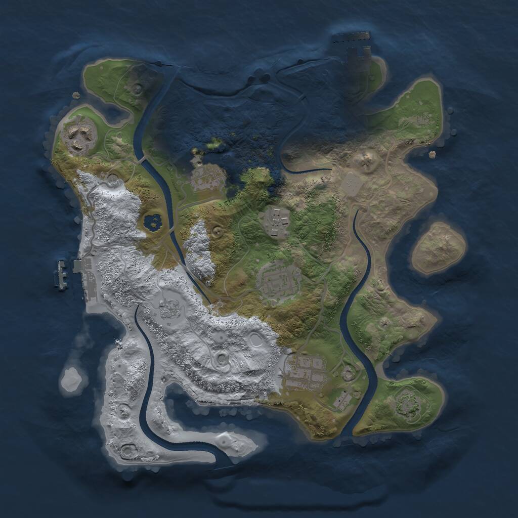 Rust Map: Procedural Map, Size: 2850, Seed: 1506199102, 11 Monuments