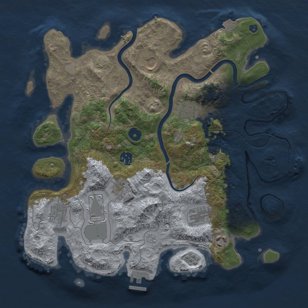 Rust Map: Procedural Map, Size: 3600, Seed: 91236389, 15 Monuments