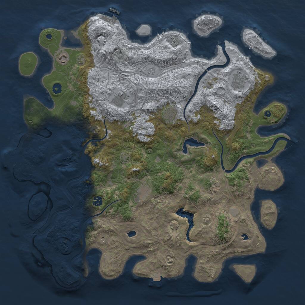 Rust Map: Procedural Map, Size: 4522, Seed: 1, 14 Monuments