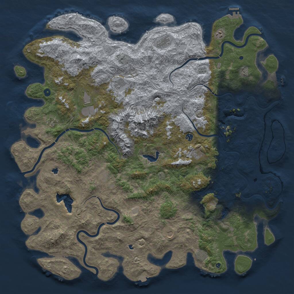 Rust Map: Procedural Map, Size: 6000, Seed: 190722, 17 Monuments