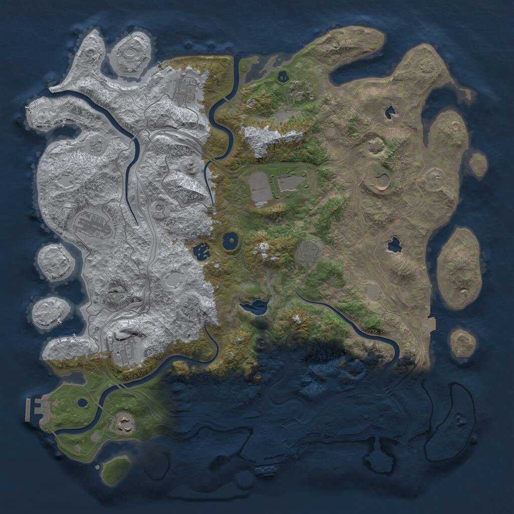 Rust Map: Procedural Map, Size: 4500, Seed: 477710361, 16 Monuments
