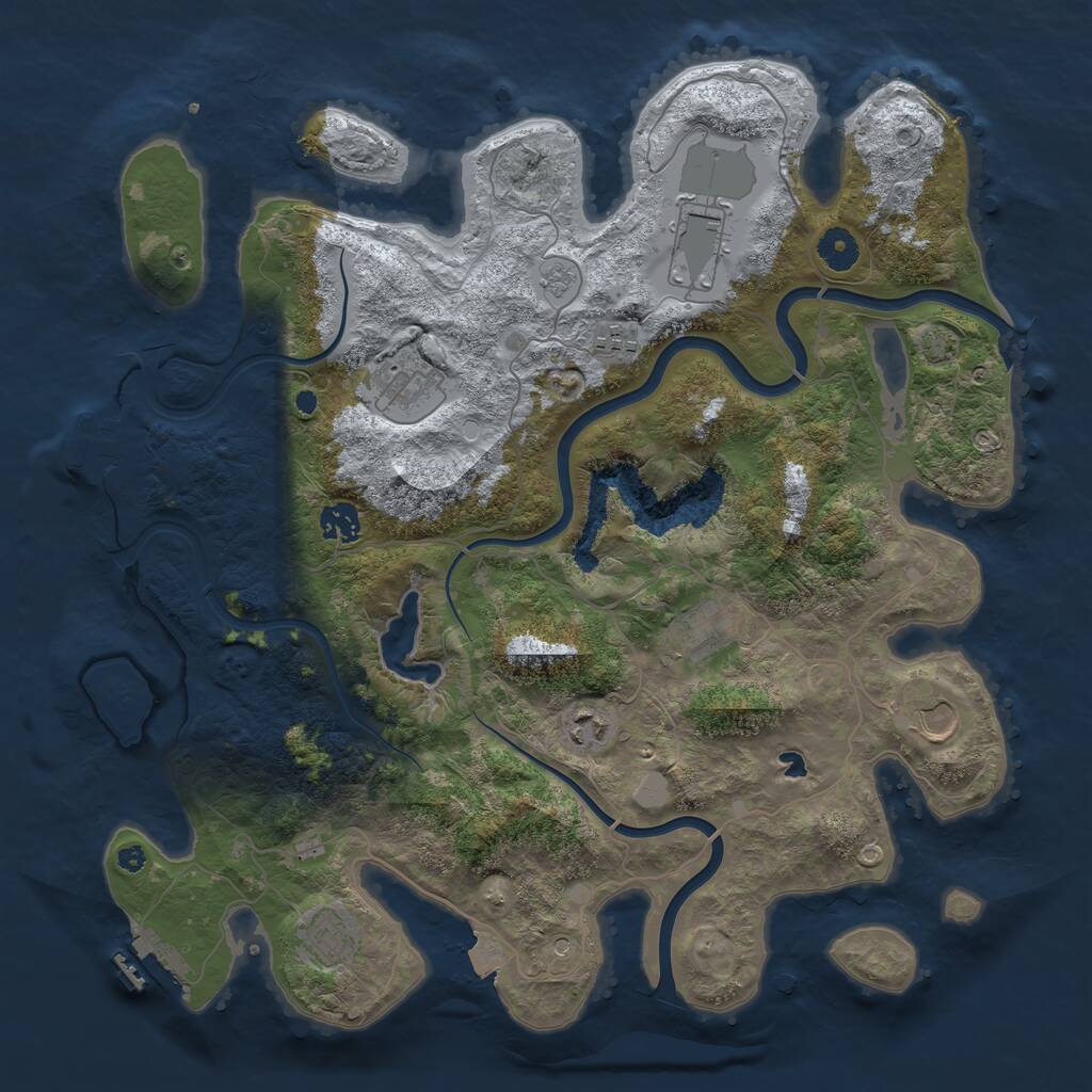 Rust Map: Procedural Map, Size: 4000, Seed: 1024788336, 14 Monuments