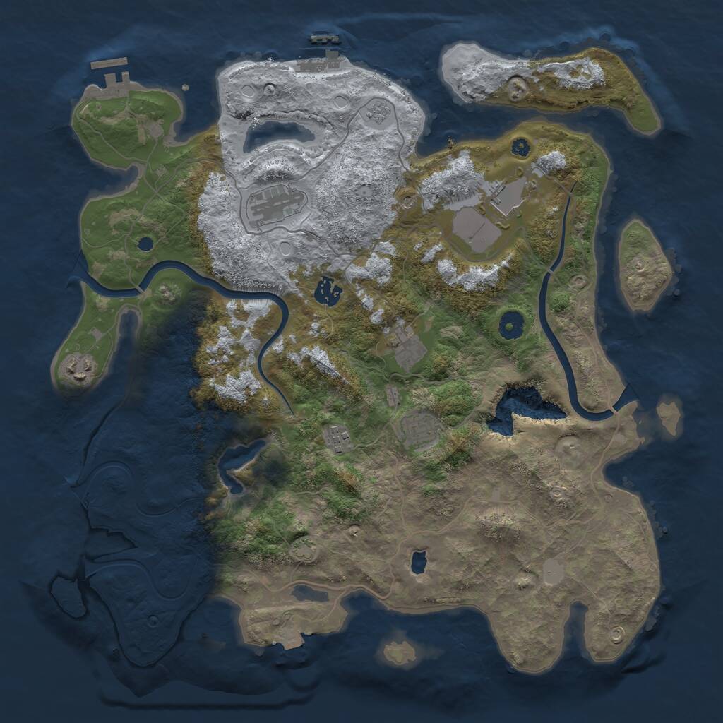 Rust Map: Procedural Map, Size: 4000, Seed: 941002463, 13 Monuments