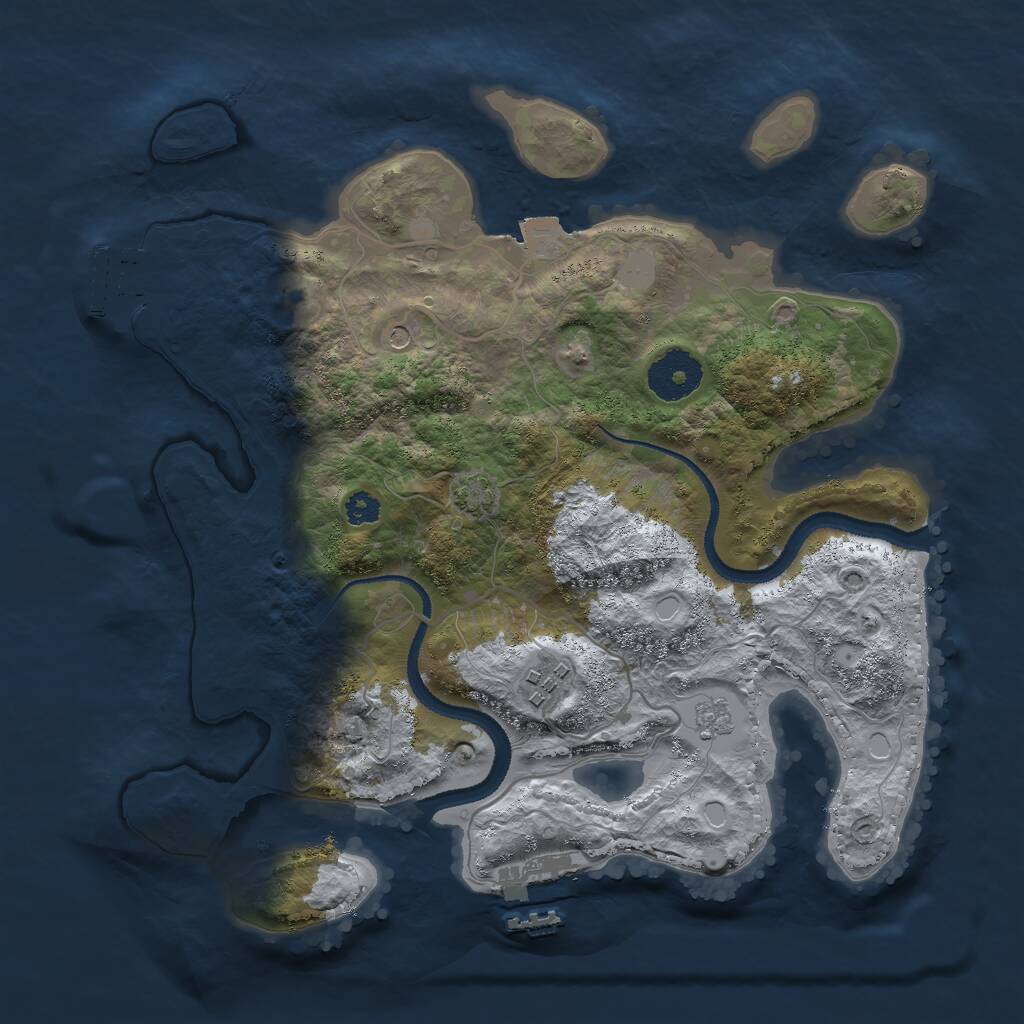 Rust Map: Procedural Map, Size: 3000, Seed: 20926, 7 Monuments