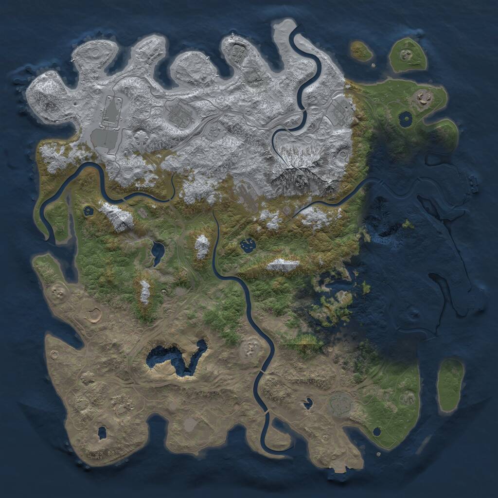 Rust Map: Procedural Map, Size: 5000, Seed: 796301, 17 Monuments