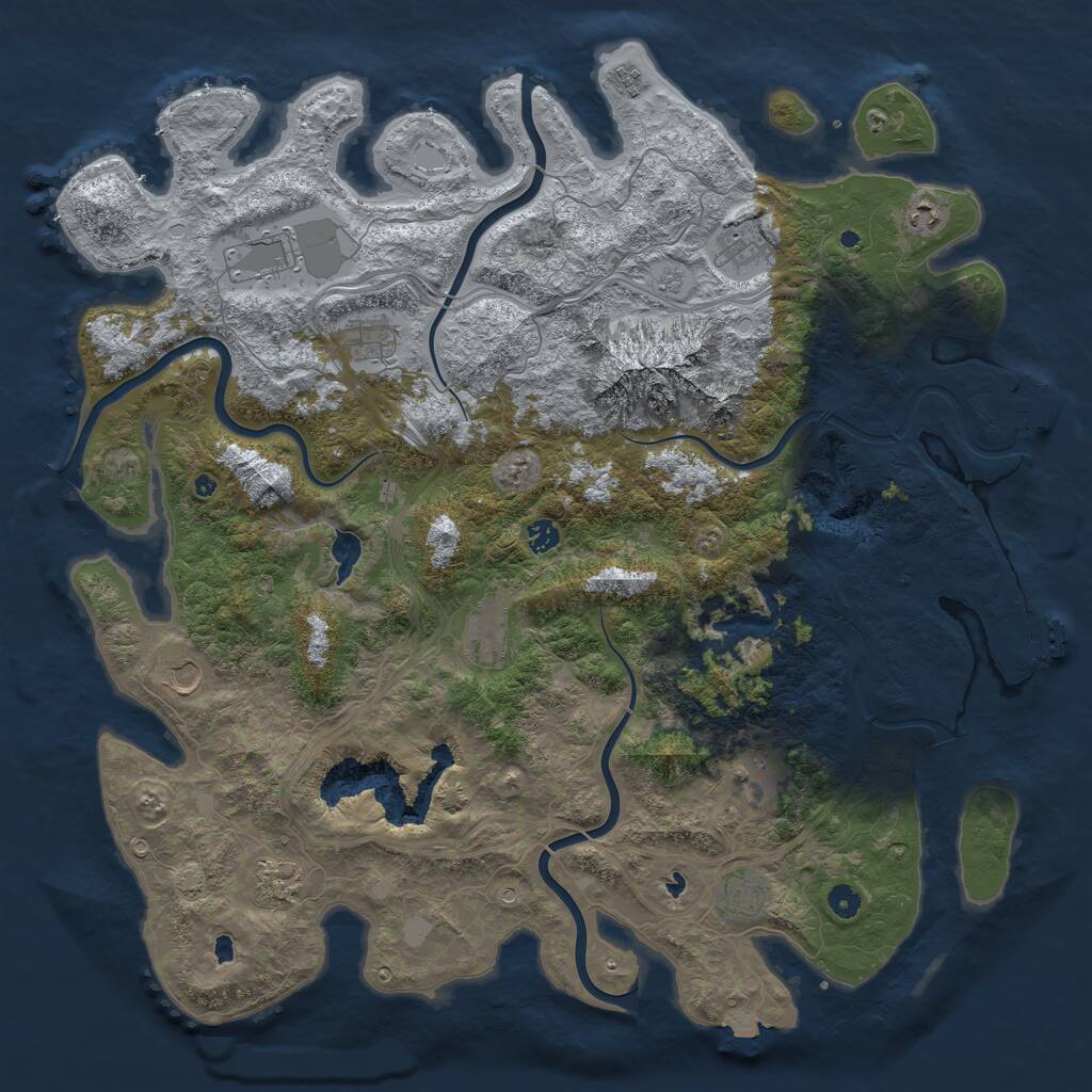 Rust Map: Procedural Map, Size: 5000, Seed: 796301, 17 Monuments