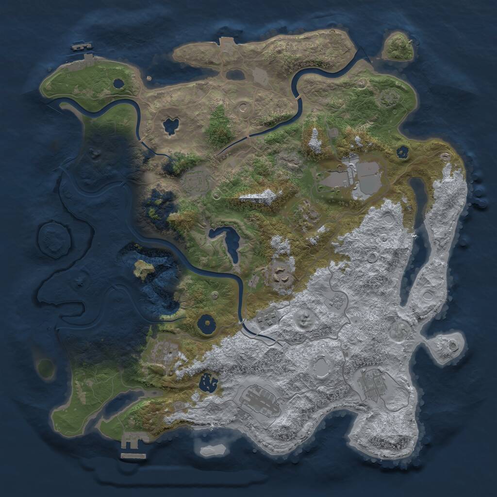 Rust Map: Procedural Map, Size: 4000, Seed: 420666777, 15 Monuments