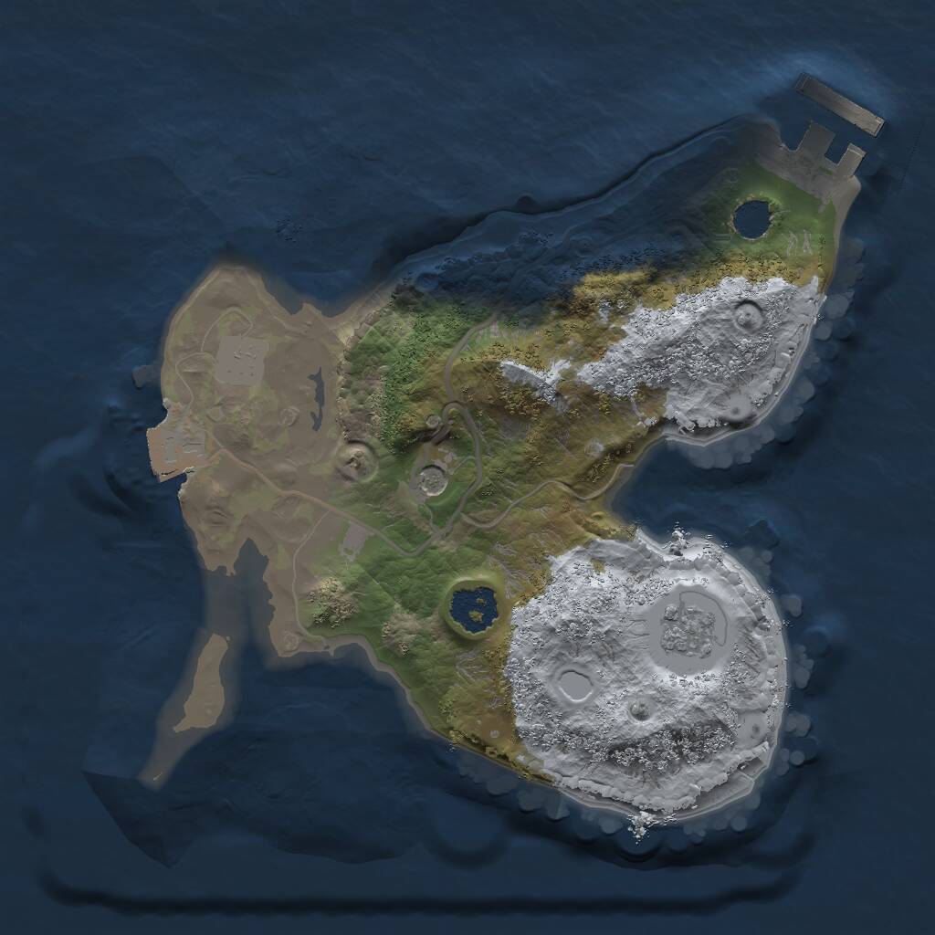 Rust Map: Procedural Map, Size: 2000, Seed: 198774333, 4 Monuments