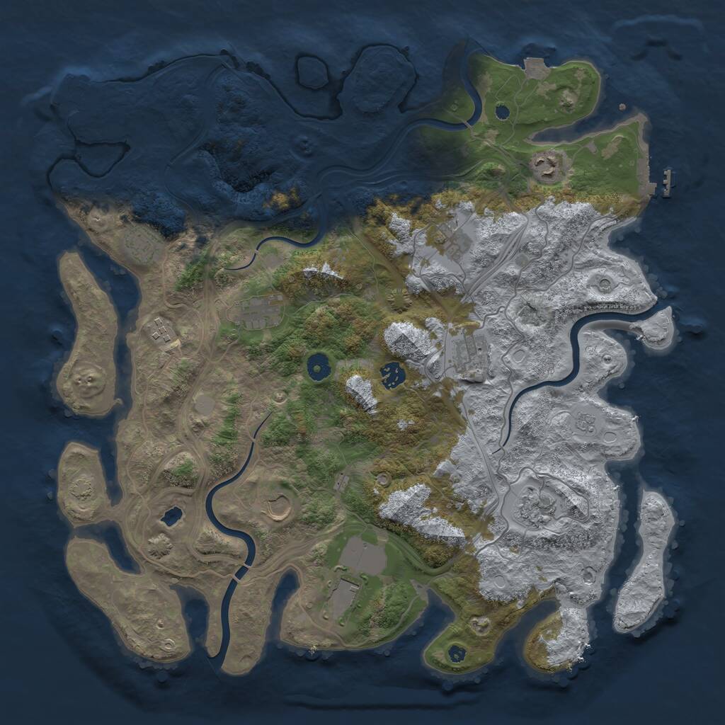 Rust Map: Procedural Map, Size: 4250, Seed: 191797746, 16 Monuments