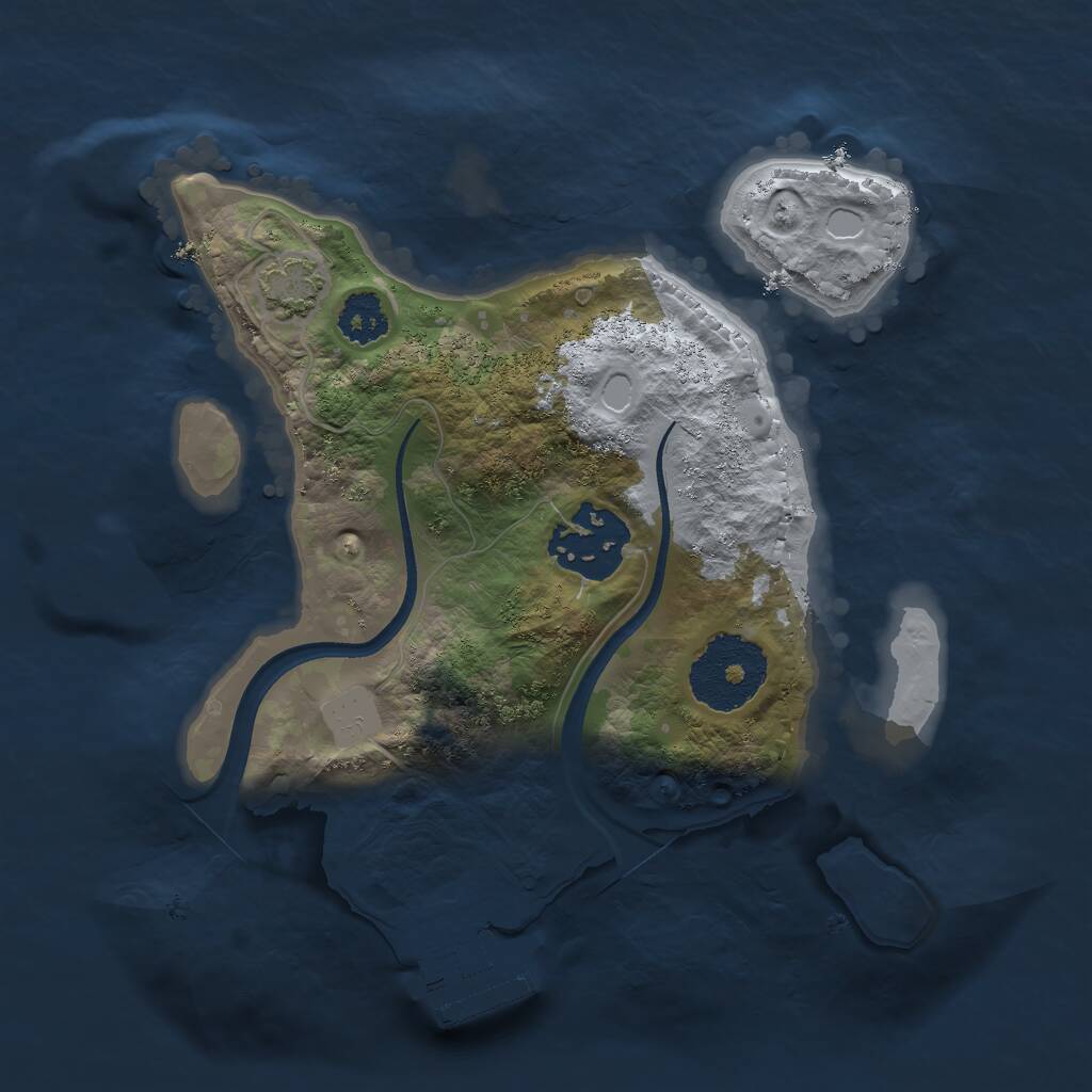 Rust Map: Procedural Map, Size: 2200, Seed: 1958881793, 4 Monuments