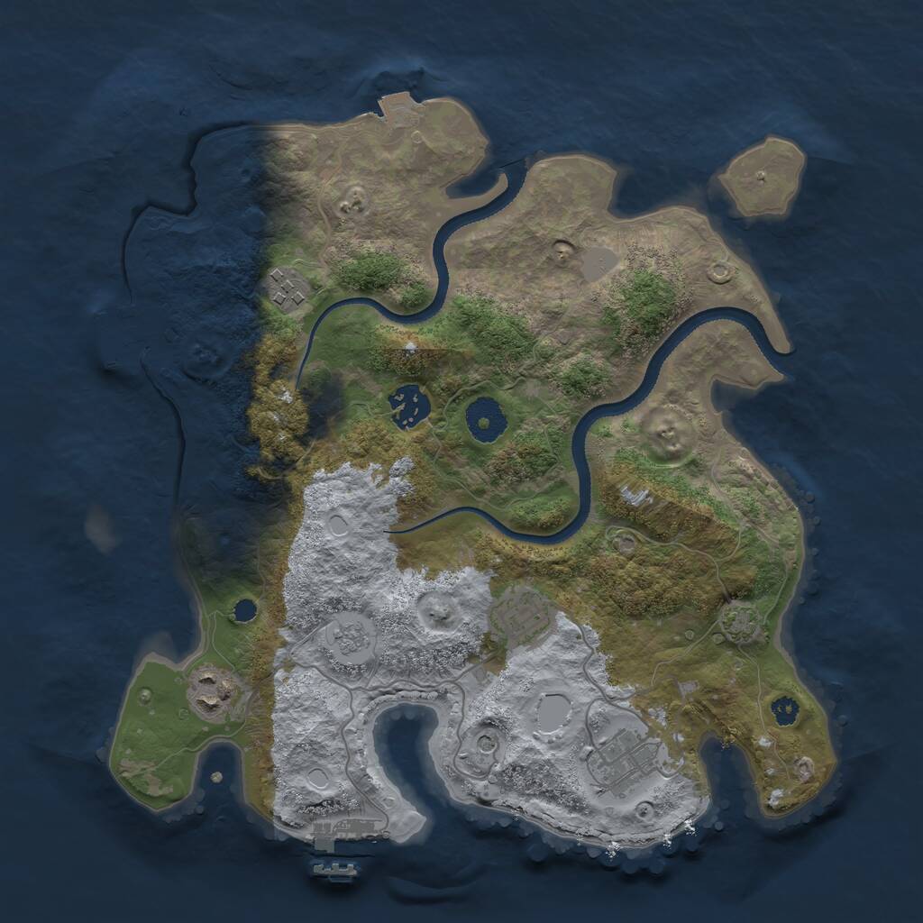 Rust Map: Procedural Map, Size: 3300, Seed: 1202485963, 11 Monuments