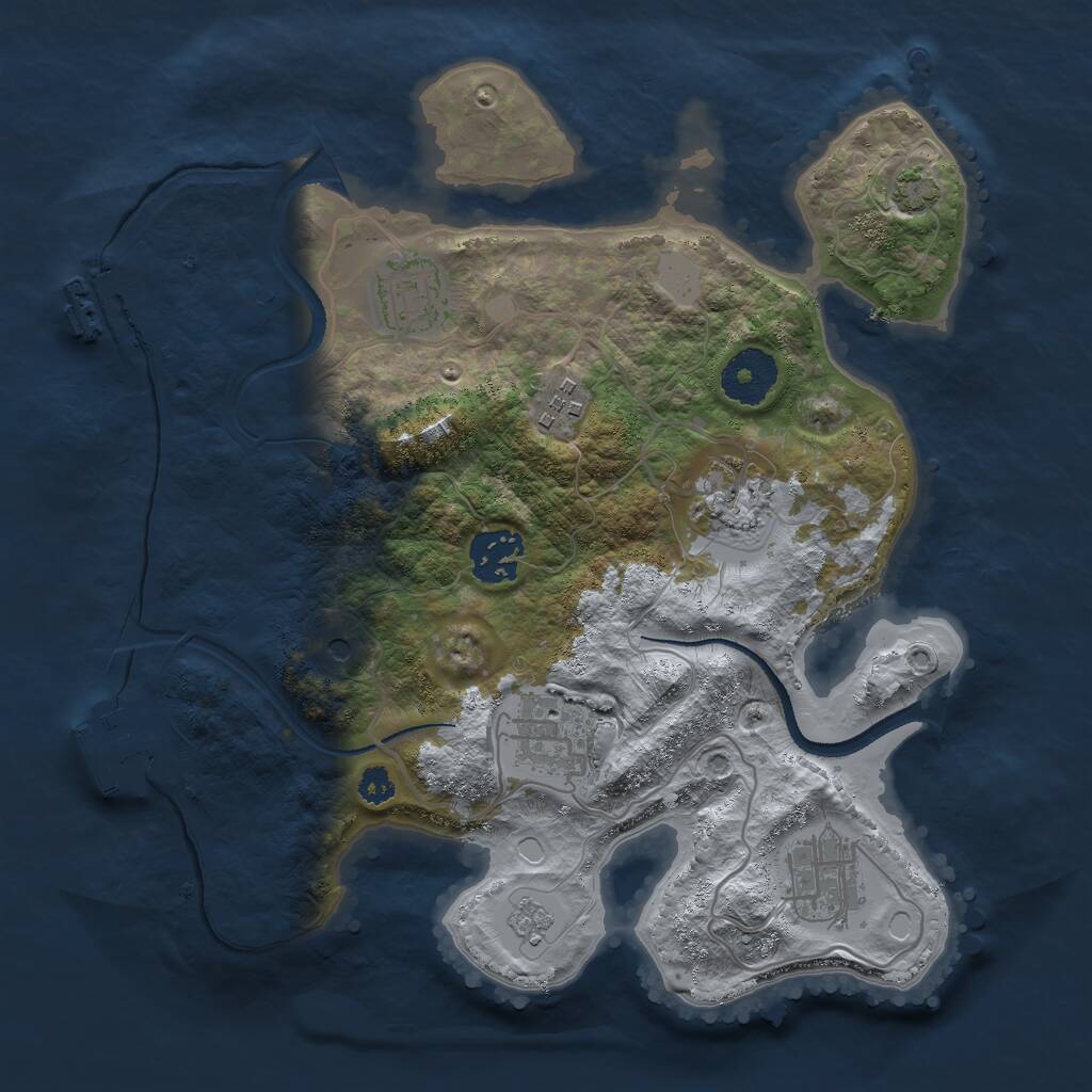 Rust Map: Procedural Map, Size: 3000, Seed: 1904799949, 12 Monuments