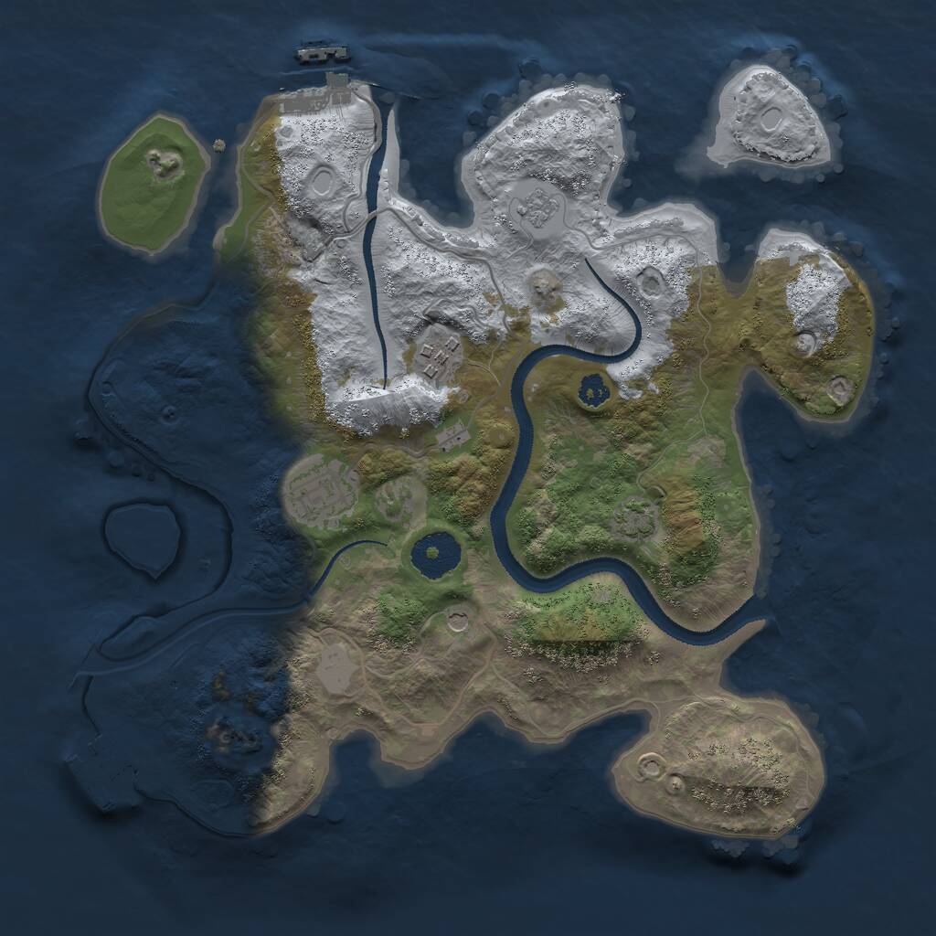 Rust Map: Procedural Map, Size: 3000, Seed: 9368270, 8 Monuments