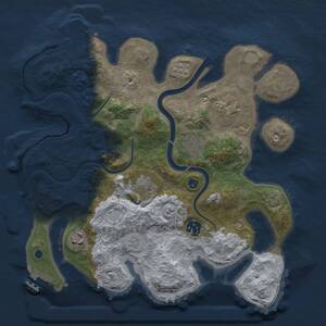 Thumbnail Rust Map: Procedural Map, Size: 3250, Seed: 1235007326, 12 Monuments