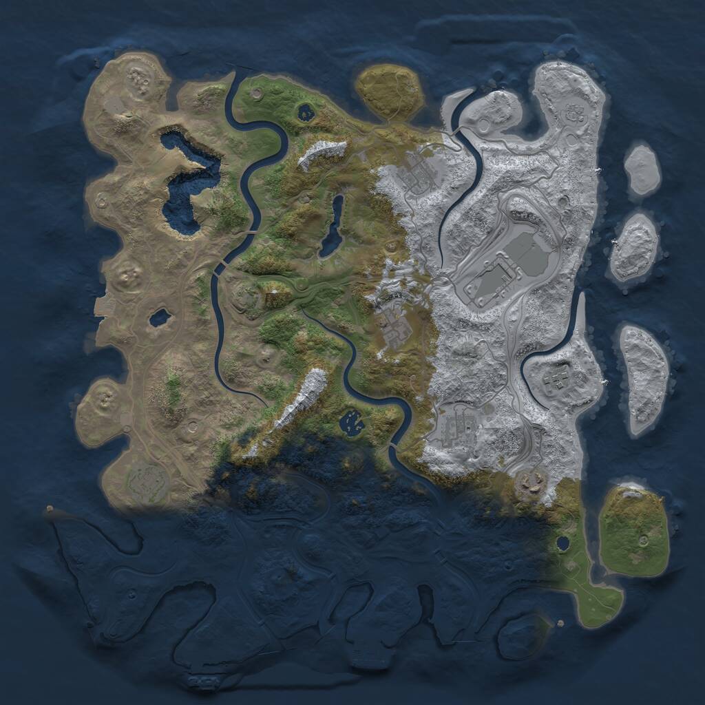 Rust Map: Procedural Map, Size: 4250, Seed: 889073701, 14 Monuments