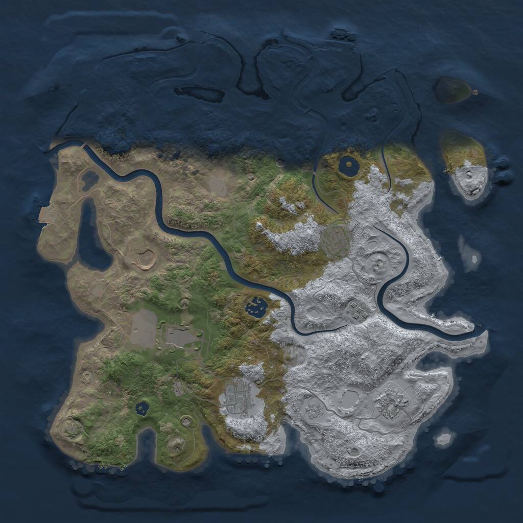 Rust Map: Procedural Map, Size: 3800, Seed: 2020, 13 Monuments