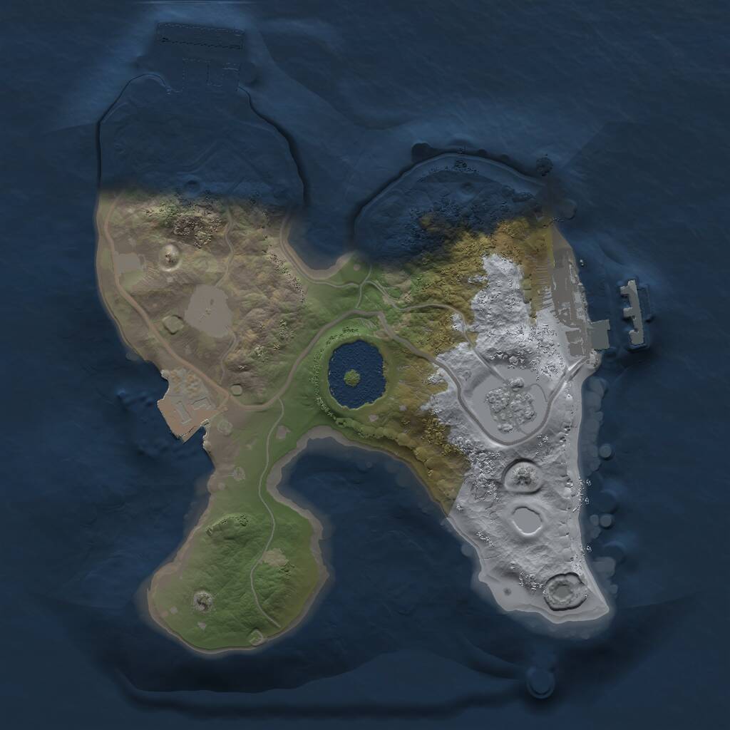 Rust Map: Procedural Map, Size: 1750, Seed: 1445400717, 4 Monuments