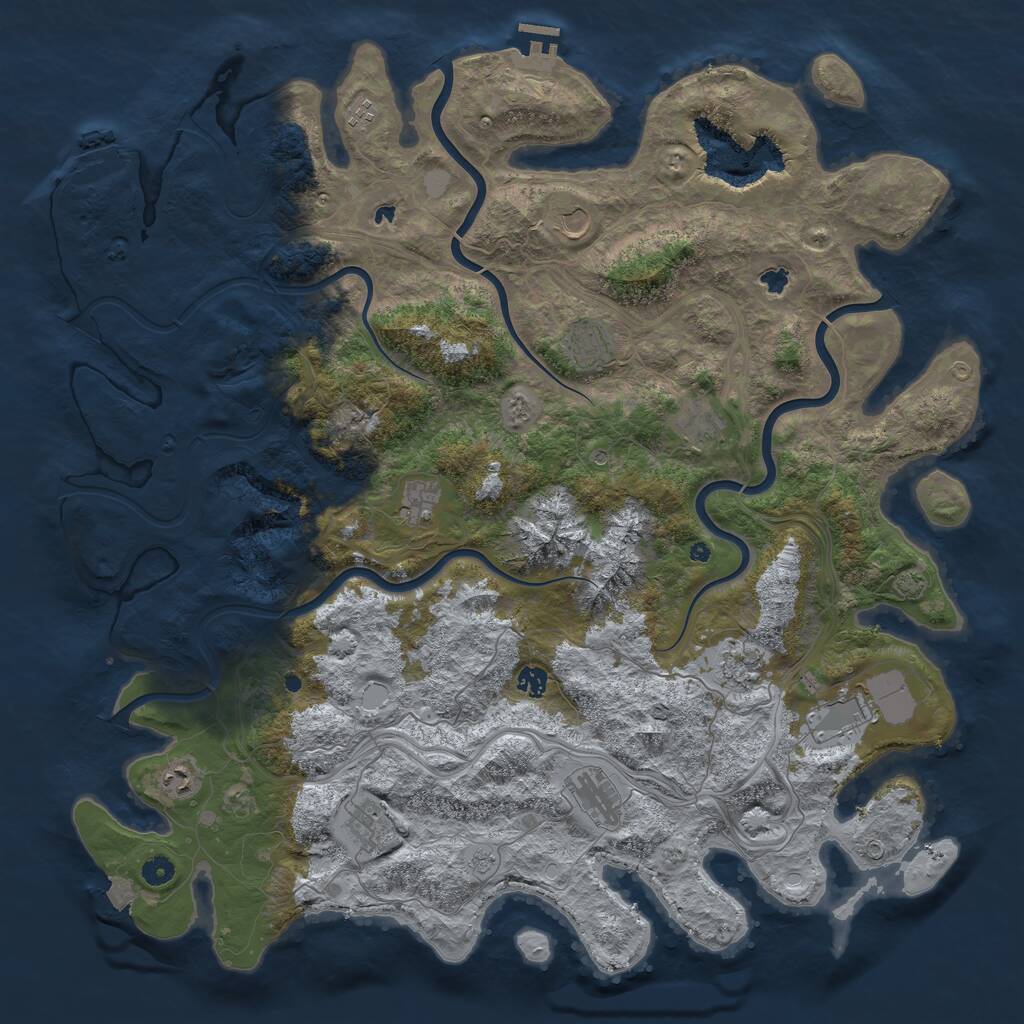 Rust Map: Procedural Map, Size: 5000, Seed: 2024041001, 17 Monuments