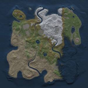 Thumbnail Rust Map: Procedural Map, Size: 3500, Seed: 2023171003, 14 Monuments