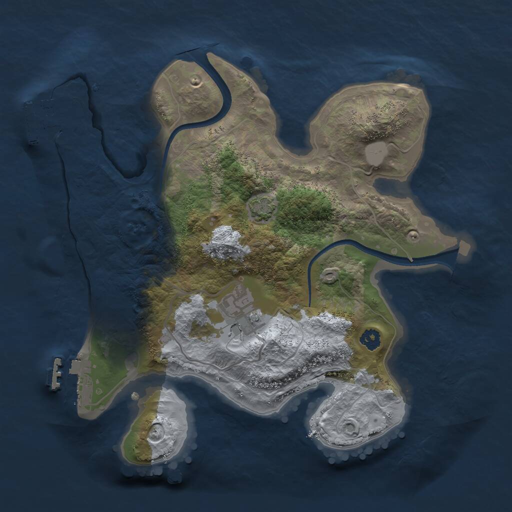 Rust Map: Procedural Map, Size: 2500, Seed: 1695828009, 5 Monuments