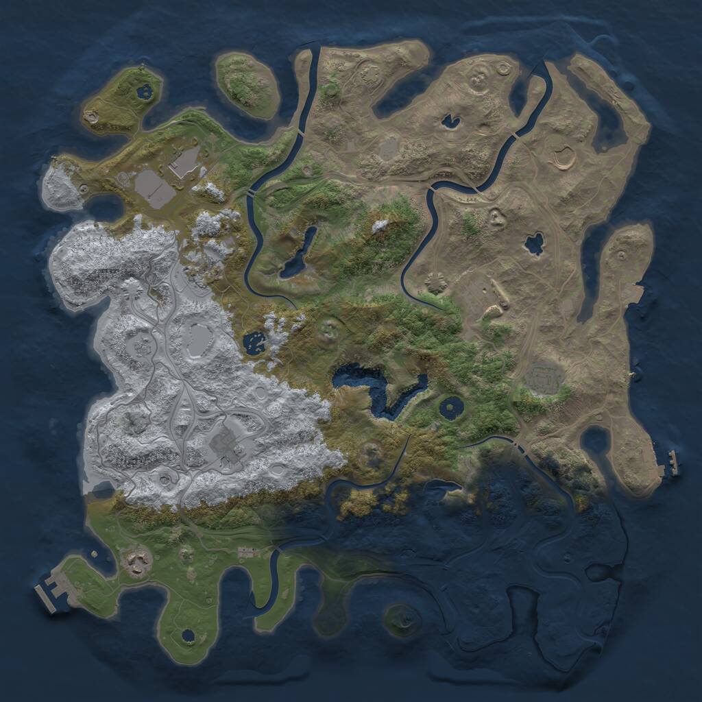 Rust Map: Procedural Map, Size: 4500, Seed: 19890330, 14 Monuments