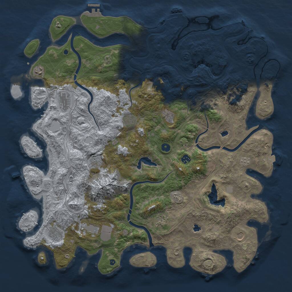 Rust Map: Procedural Map, Size: 5000, Seed: 15131, 17 Monuments