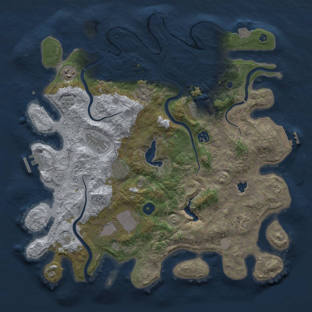 Rust Map: Procedural Map, Size: 4000, Seed: 15131, 14 Monuments