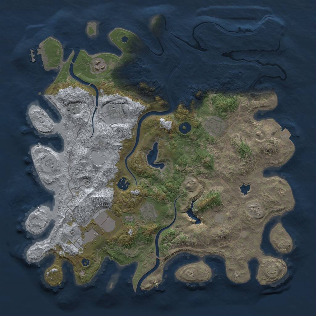 Rust Map: Procedural Map, Size: 4000, Seed: 15131, 13 Monuments