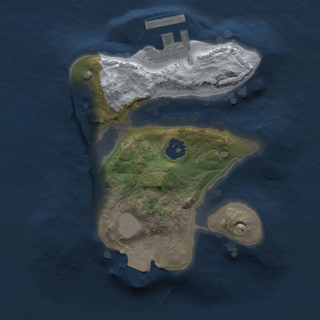 Rust Map: Procedural Map, Size: 1600, Seed: 2569, 2 Monuments