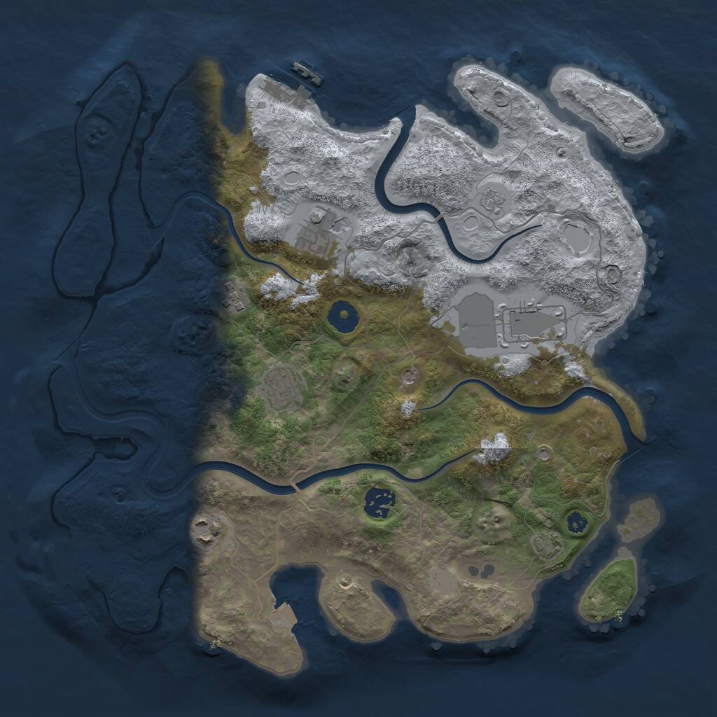 Rust Map: Procedural Map, Size: 3500, Seed: 131622, 12 Monuments