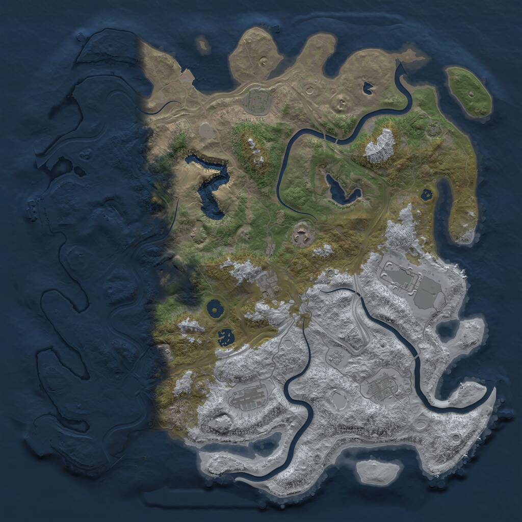 Rust Map: Procedural Map, Size: 4500, Seed: 1298001716, 15 Monuments