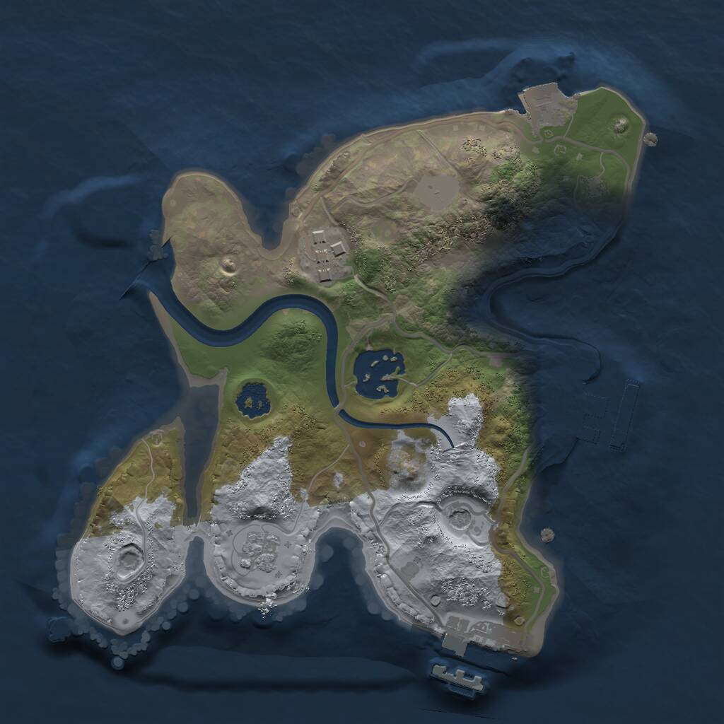 Rust Map: Procedural Map, Size: 2100, Seed: 394558778, 7 Monuments