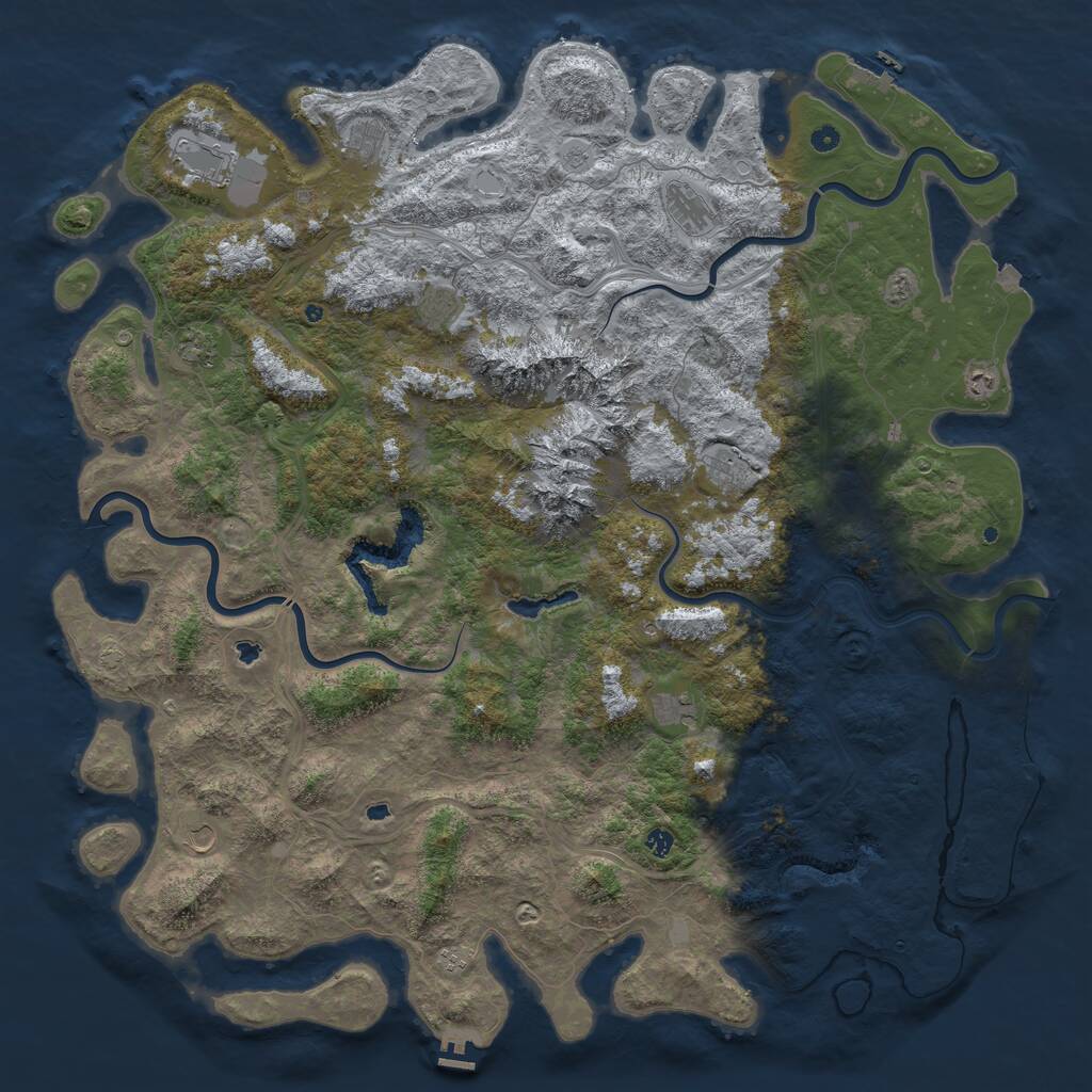 Rust Map: Procedural Map, Size: 6000, Seed: 184718, 17 Monuments