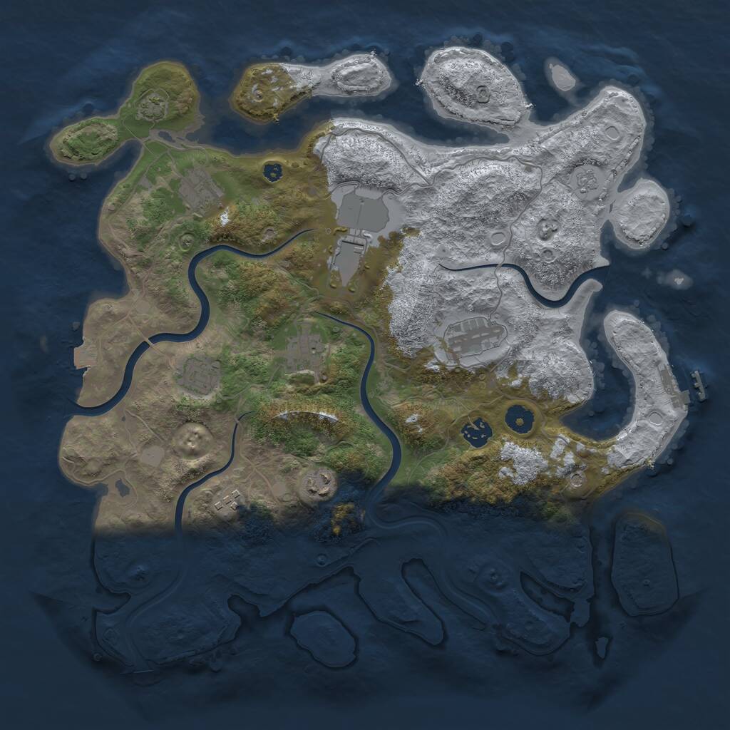 Rust Map: Procedural Map, Size: 3900, Seed: 5000, 13 Monuments
