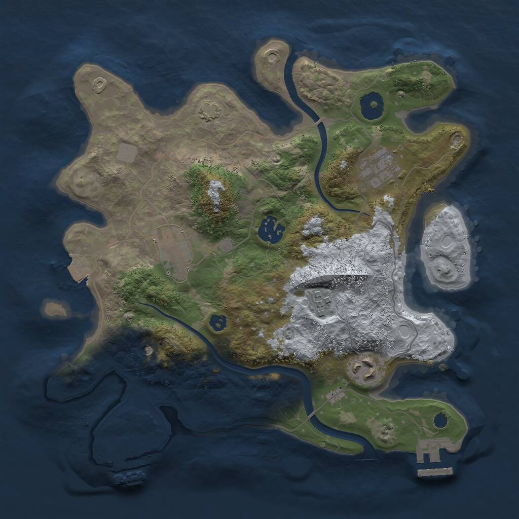 Rust Map: Procedural Map, Size: 3000, Seed: 229292466, 10 Monuments