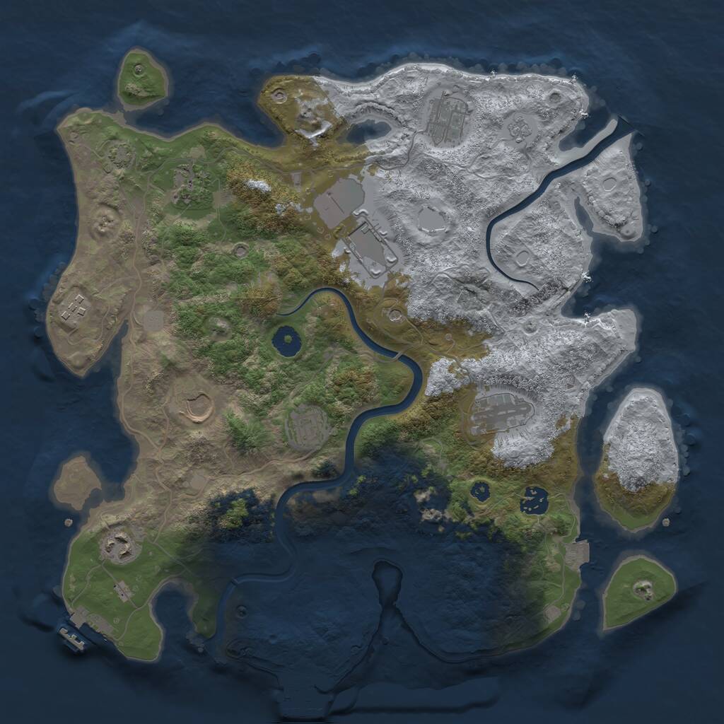 Rust Map: Procedural Map, Size: 3750, Seed: 70929737, 15 Monuments