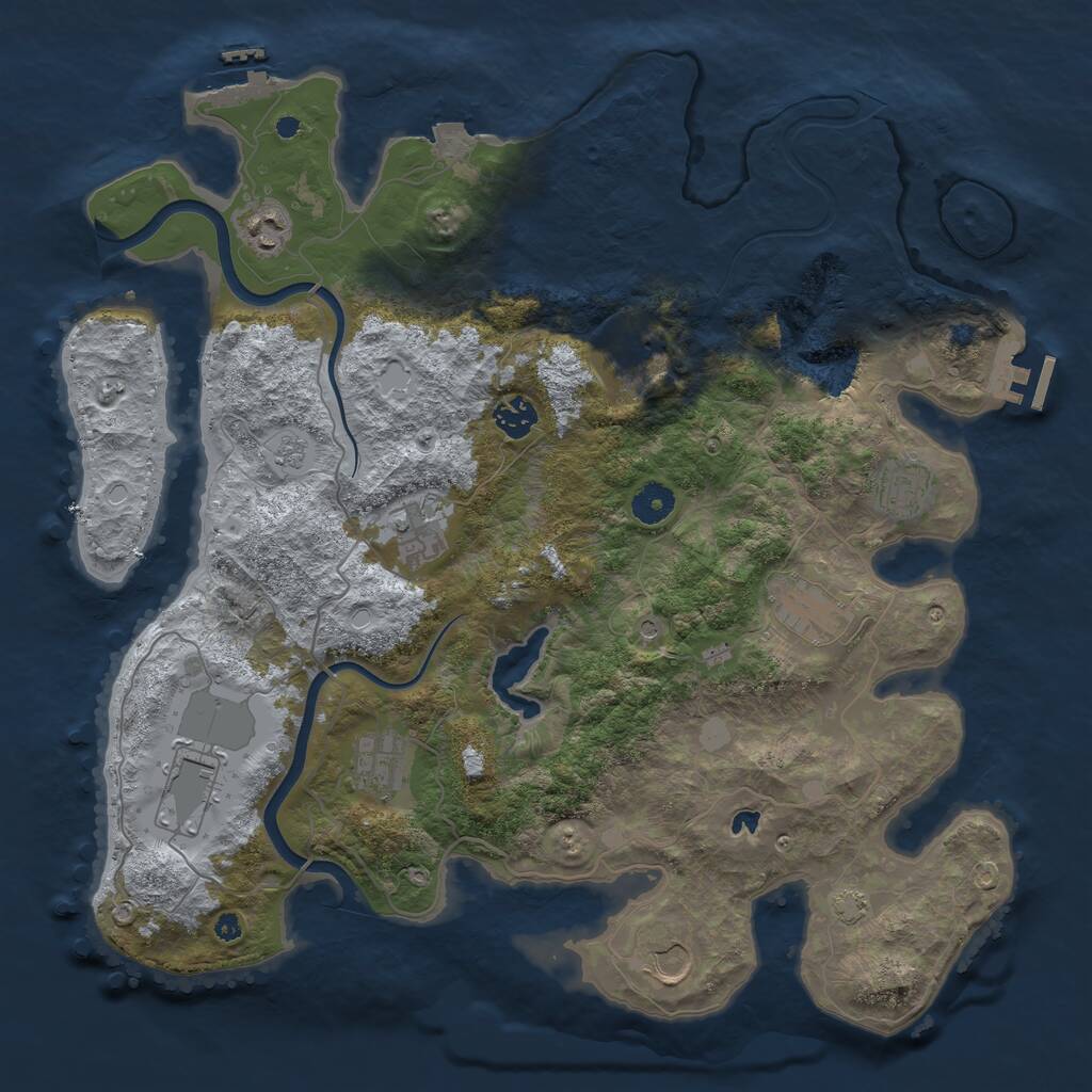 Rust Map: Procedural Map, Size: 4000, Seed: 298376, 15 Monuments