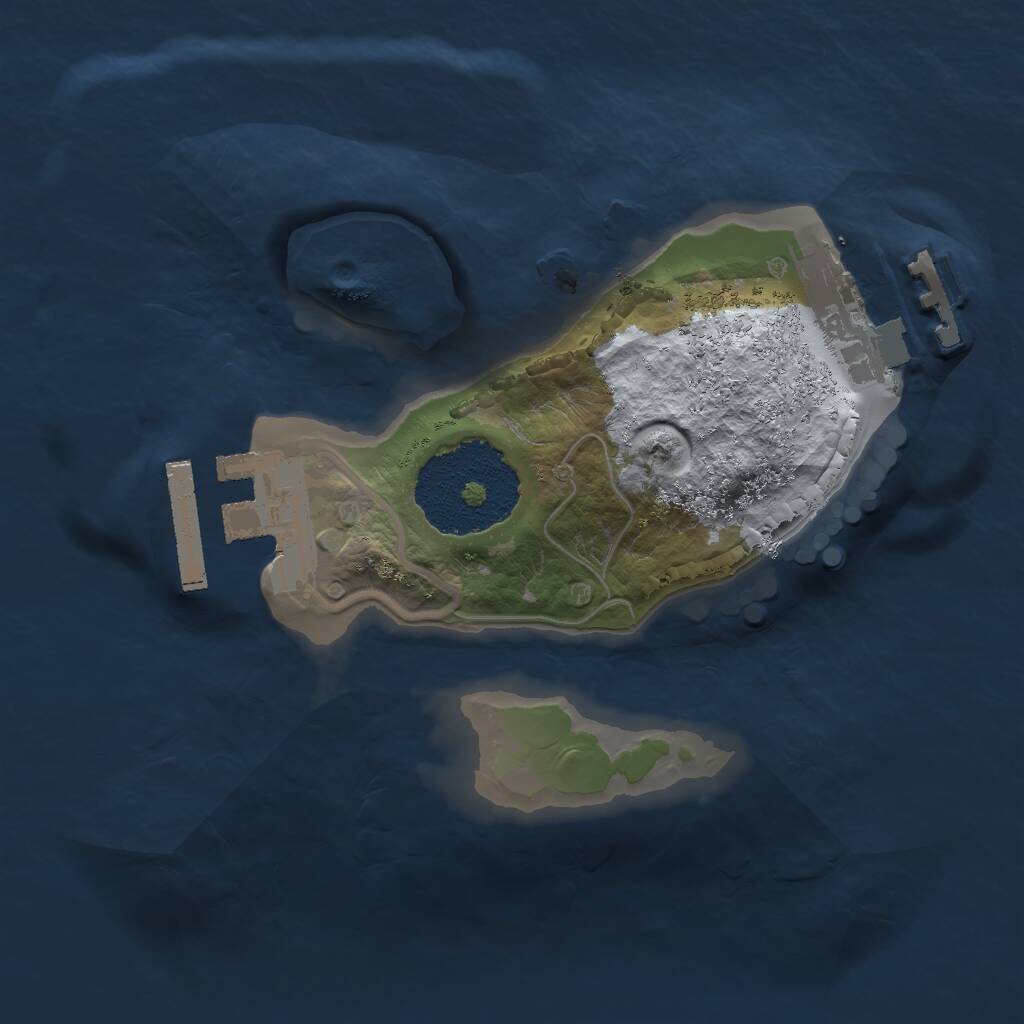 Rust Map: Procedural Map, Size: 1600, Seed: 44477, 3 Monuments