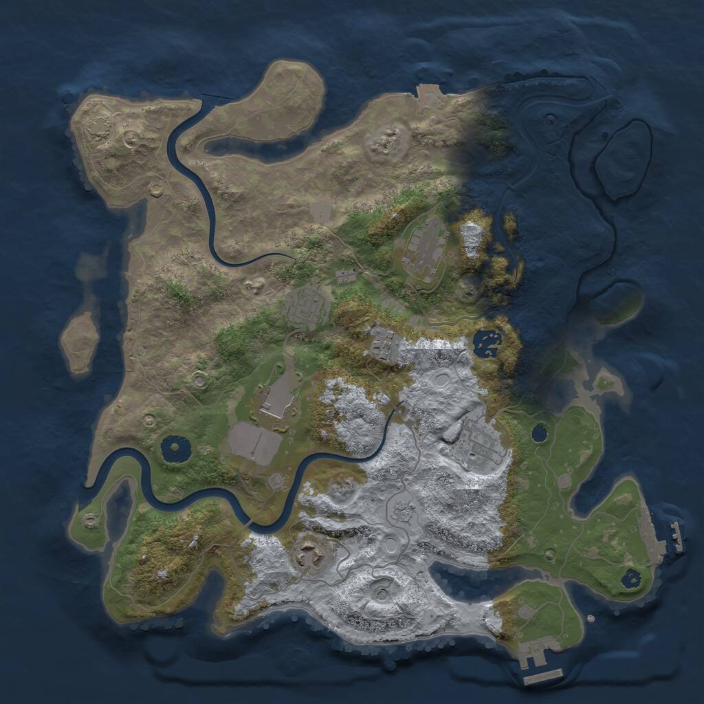 Rust Map: Procedural Map, Size: 3600, Seed: 368, 13 Monuments
