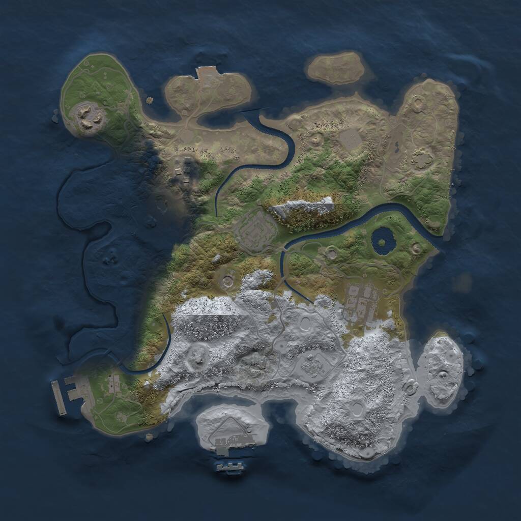 Rust Map: Procedural Map, Size: 3000, Seed: 2031264115, 11 Monuments