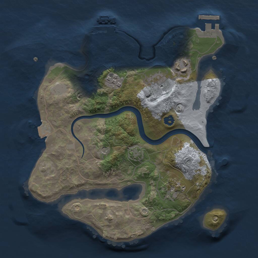 Rust Map: Procedural Map, Size: 2500, Seed: 171425424, 9 Monuments