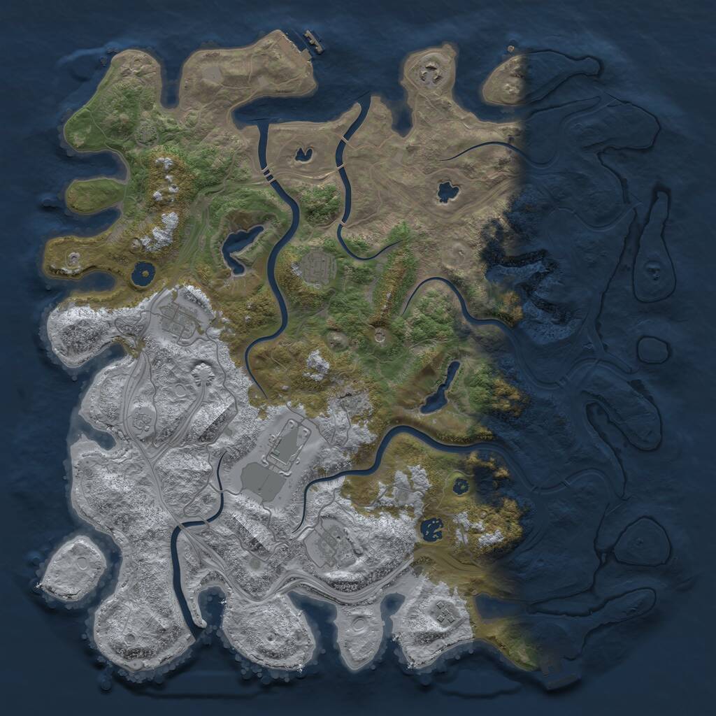 Rust Map: Procedural Map, Size: 4500, Seed: 1572820778, 13 Monuments