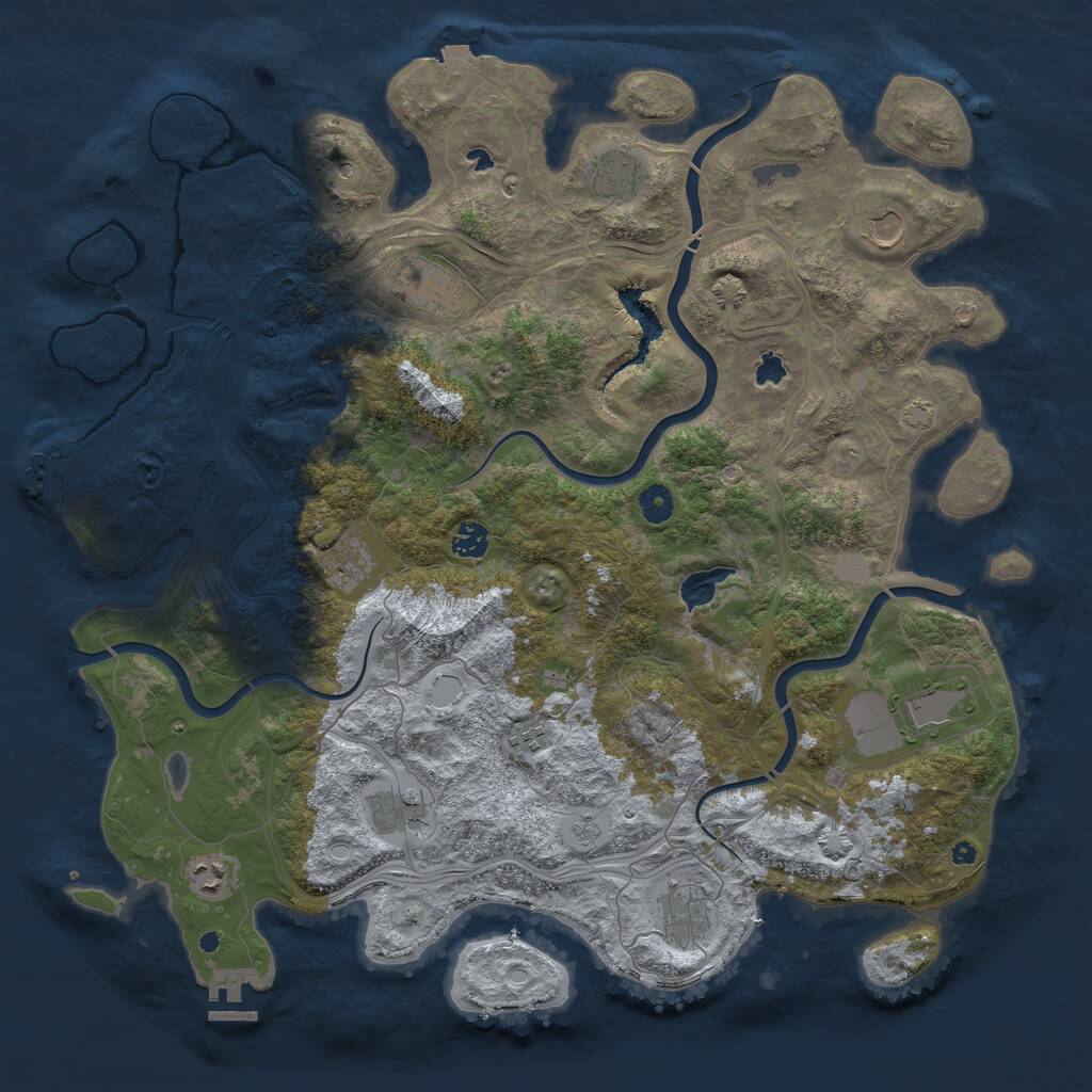 Rust Map: Procedural Map, Size: 4500, Seed: 65786888, 16 Monuments