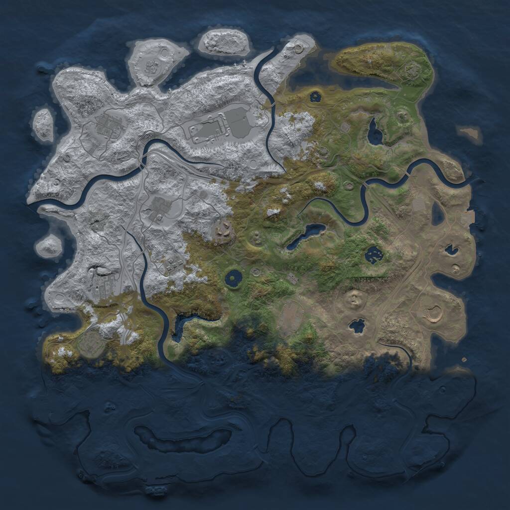 Rust Map: Procedural Map, Size: 4500, Seed: 357428768, 17 Monuments